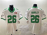 Men's Philadelphia Eagles #26 Saquon Barkley White 2025 Super Bowl LIX Patch F.U.S.E. Vapor Untouchable Limited Stitched Jersey,baseball caps,new era cap wholesale,wholesale hats
